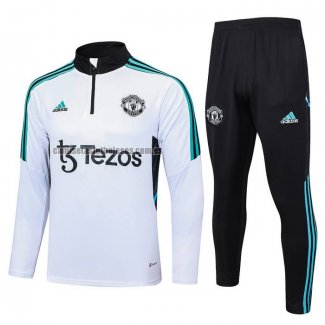 Chandal de Sudadera del Manchester United Nino 2023 2024 Blanco