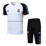 Chandal del Real Madrid Manga Corta 2023 2024 Blanco - Pantalon Corto