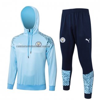 Chandal de Sudadera del Manchester City 2023-2024 Azul Claro