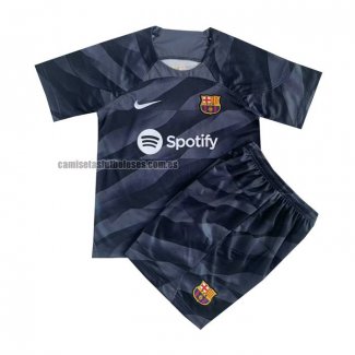 Camiseta Barcelona Portero Nino 2023 2024 Negro