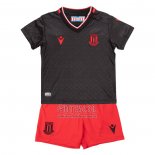 Camiseta Stoke City Segunda Nino 2022 2023 Negro