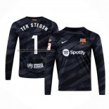 Camiseta Barcelona Jugador Ter Stegen Portero Manga Larga 2023 2024 Negro