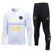 Chandal de Sudadera del Paris Saint-Germain Jordan Nino 2023 2024 Blanco