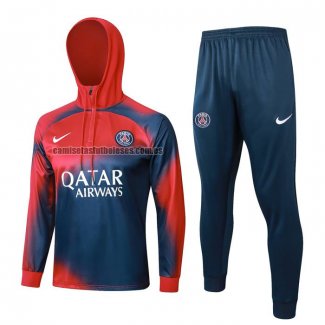 Chandal de Sudadera del Paris Saint-Germain Nino 2023 2024 Rojo y Azul