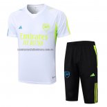 Chandal del Arsenal Manga Corta 2023 2024 Blanco - Pantalon Corto