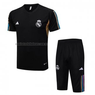 Chandal del Real Madrid Manga Corta 2023 2024 Negro - Pantalon Corto