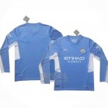 Camiseta Manchester City Primera Manga Larga 2021-2022