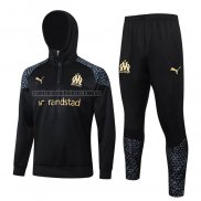 Chandal de Sudadera del Olympique Marsella 2023 2024 Negro y Gris