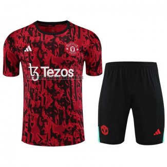 Chandal del Manchester United Manga Corta 2023 2024 Rojo - Pantalon Corto