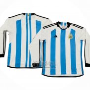 Camiseta Argentina 3 Estrellas Primera Manga Larga 2022