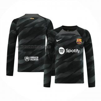 Camiseta Barcelona Portero Manga Larga 2023 2024 Negro