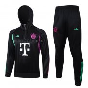 Chandal de Sudadera del Bayern Munich 2023 2024 Negro y Blanco