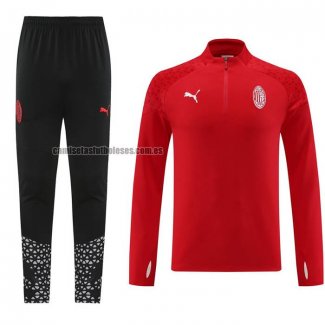 Chandal de Sudadera del AC Milan 2023 2024 Rojo Oscuro