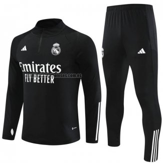 Chandal de Sudadera del Real Madrid Nino 2023 2024 Negro