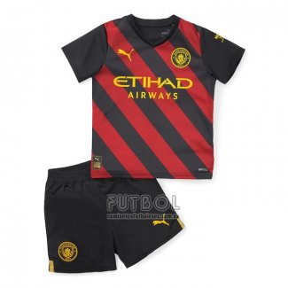 Camiseta Manchester City Segunda Nino 2022 2023