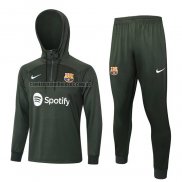 Chandal de Sudadera del Barcelona Nino 2023 2024 Verde Oscuro