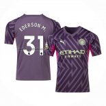 Camiseta Manchester City Jugador Ederson M. Portero 2023 2024 Purpura
