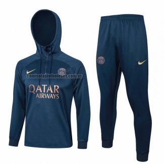 Chandal de Sudadera del Paris Saint-Germain 2023 2024 Azul Oscuro