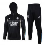 Chandal de Sudadera del Real Madrid Nino 2023 2024 Negro y Blanco