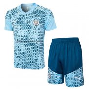 Chandal del Manchester City Manga Corta 2023 2024 Azul - Pantalon Corto