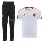 Chandal del Manchester United Manga Corta 2023 2024 Blanco