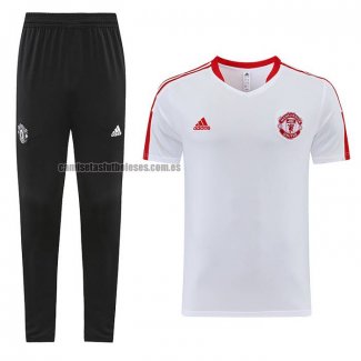 Chandal del Manchester United Manga Corta 2023 2024 Blanco