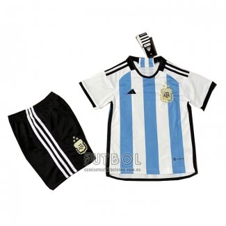 Camiseta Argentina 3 Estrellas Primera Nino 2022