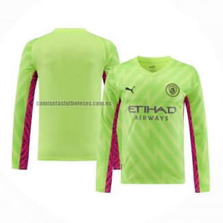 Camiseta Manchester City Portero Manga Larga 2023 2024 Verde