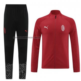 Chandal de Chaqueta del AC Milan 2023 2024 Rojo Oscuro