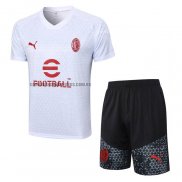 Chandal del AC Milan Manga Corta 2023 2024 Blanco - Pantalon Corto