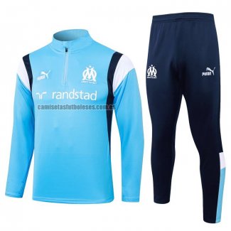 Chandal de Sudadera del Olympique Marsella 2023 2024 Azul Claro